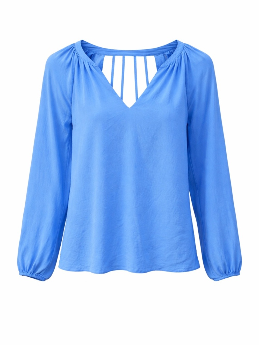 Lilly Pulitzer Blue Silk Blouse Size M V-Neck Long Sleeve Lightweight Top